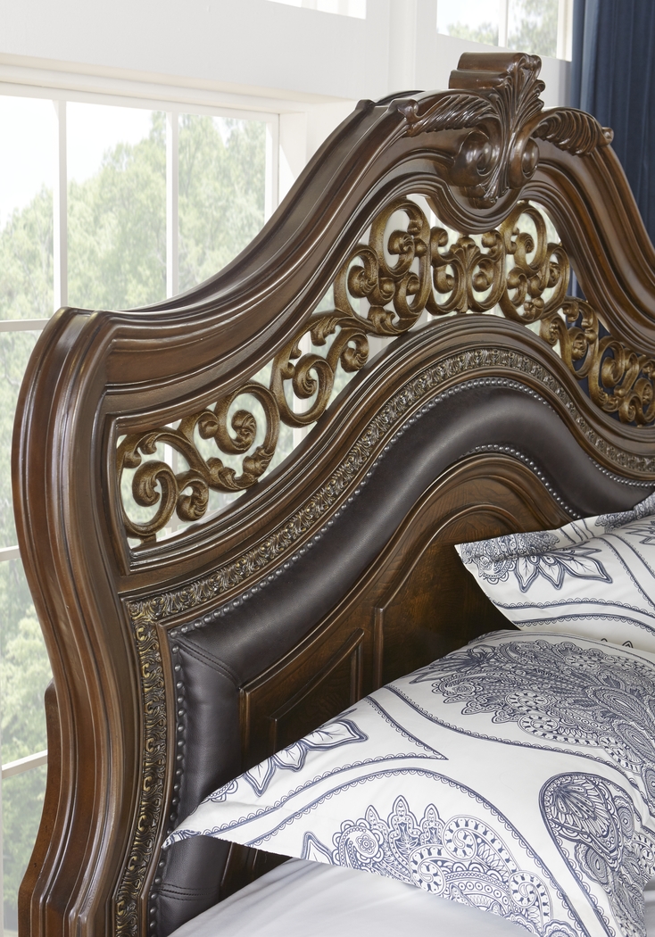 Handly Manor Pecan 8 Pc King Panel Bedroom - Thumbnail - Image 3