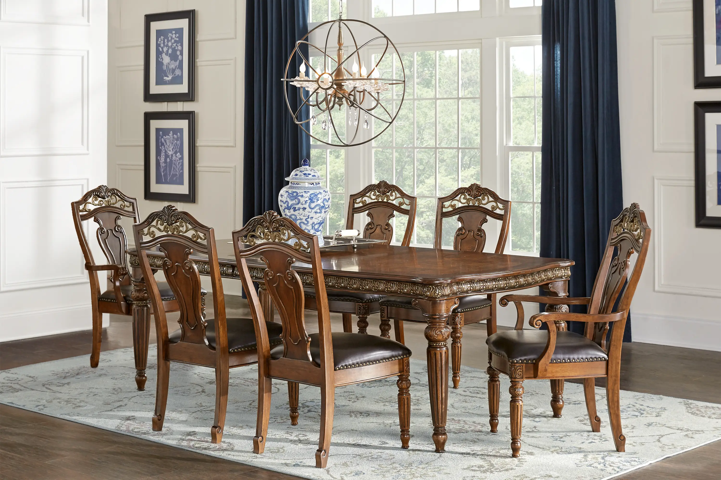 Handly Manor Pecan 5 Pc Rectangle Dining Room - Thumbnail - Image 1