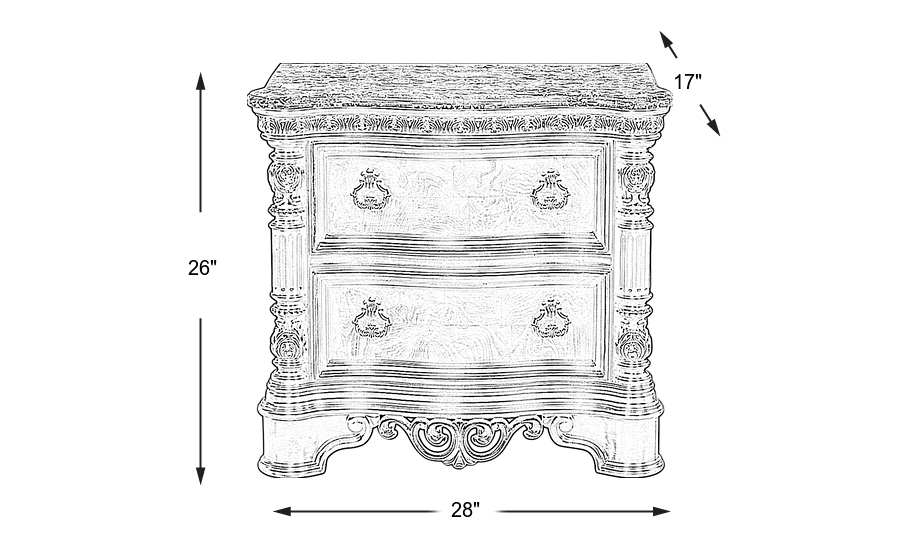 Dimension Image. Please refer to the Dimension Tab on this page for dimension details.