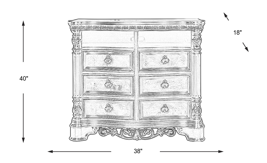 Dimension Image. Please refer to the Dimension Tab on this page for dimension details.