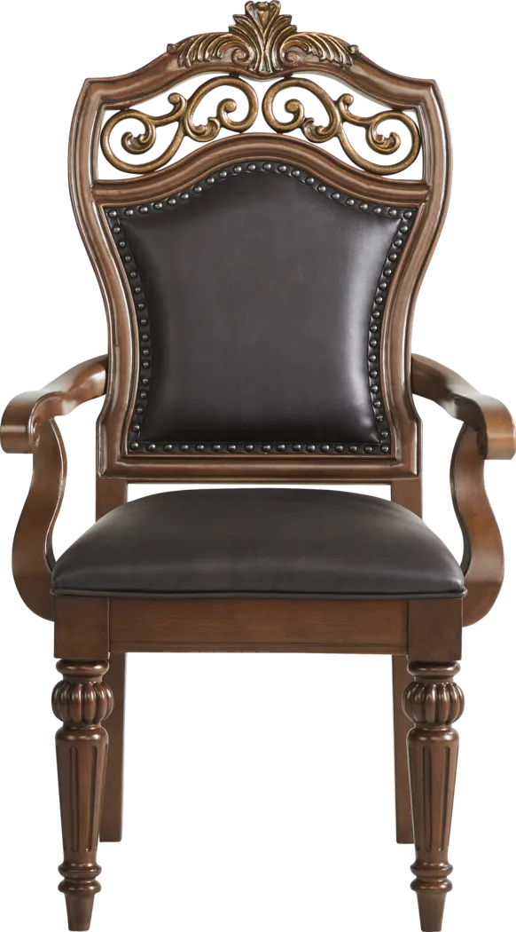 Handly Manor Pecan Upholstered Arm Chair - Thumbnail - Image 2