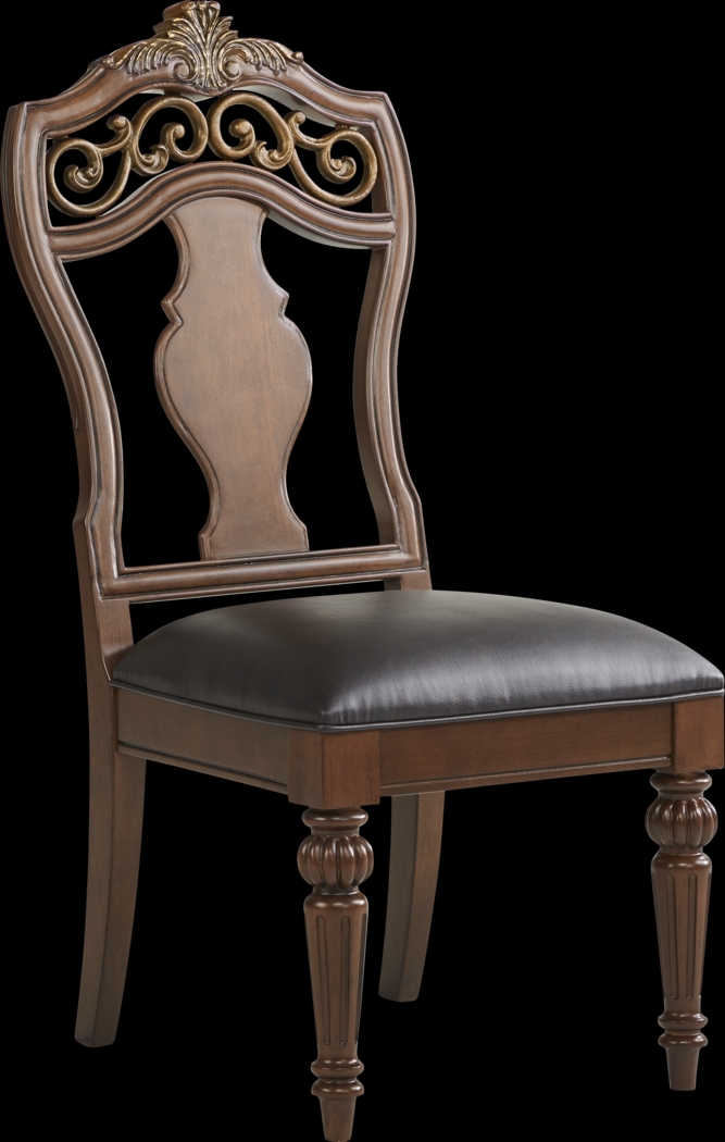 Handly Manor Tobacco Wood Back Side Chair - Thumbnail - Image 1
