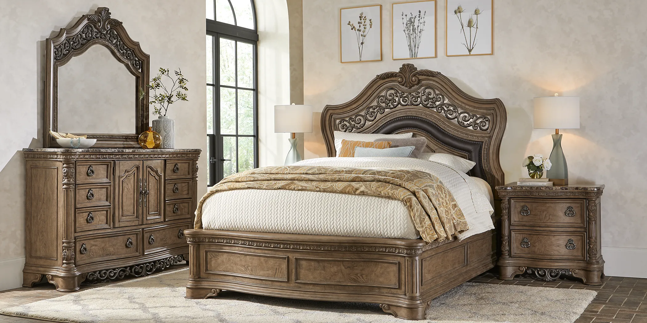 Handly Manor Toffee 3 Pc Queen Bed - Thumbnail - Image 2