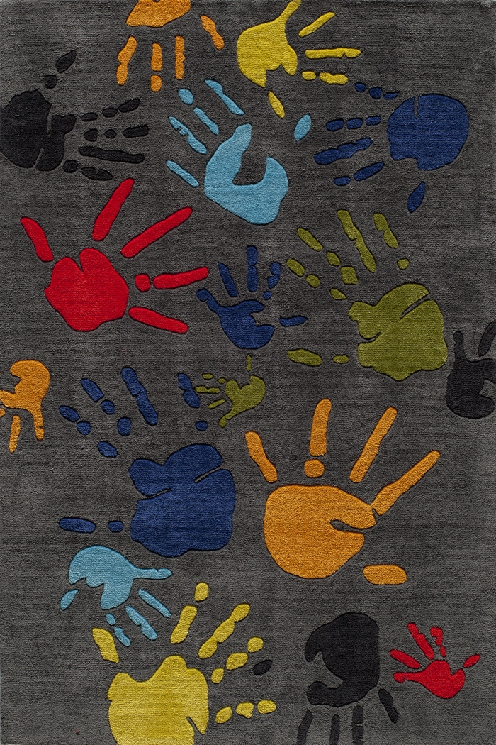 Kids Handprint Gray 3' x 5' Rug - Thumbnail - Image 1