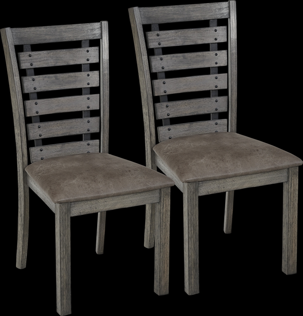 Hangah Gray Side Chair, Set of 2 - Thumbnail - Image 1
