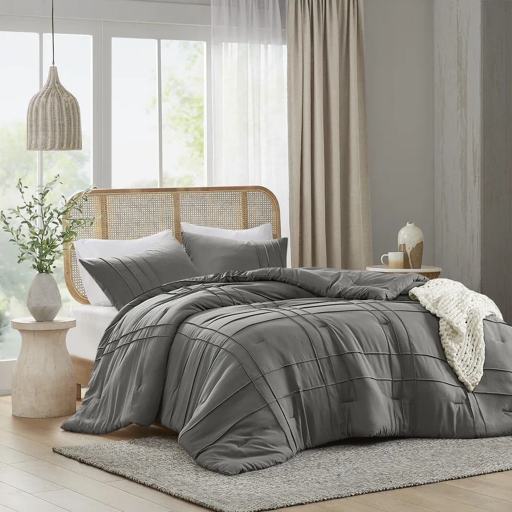 Hanleyea Dark Gray Queen 3 Pc Comforter Set - Thumbnail - Image 4