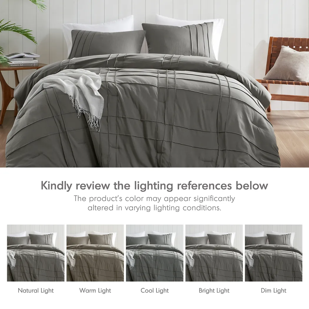 Hanleyea Dark Gray Queen 3 Pc Comforter Set - Thumbnail - Image 9