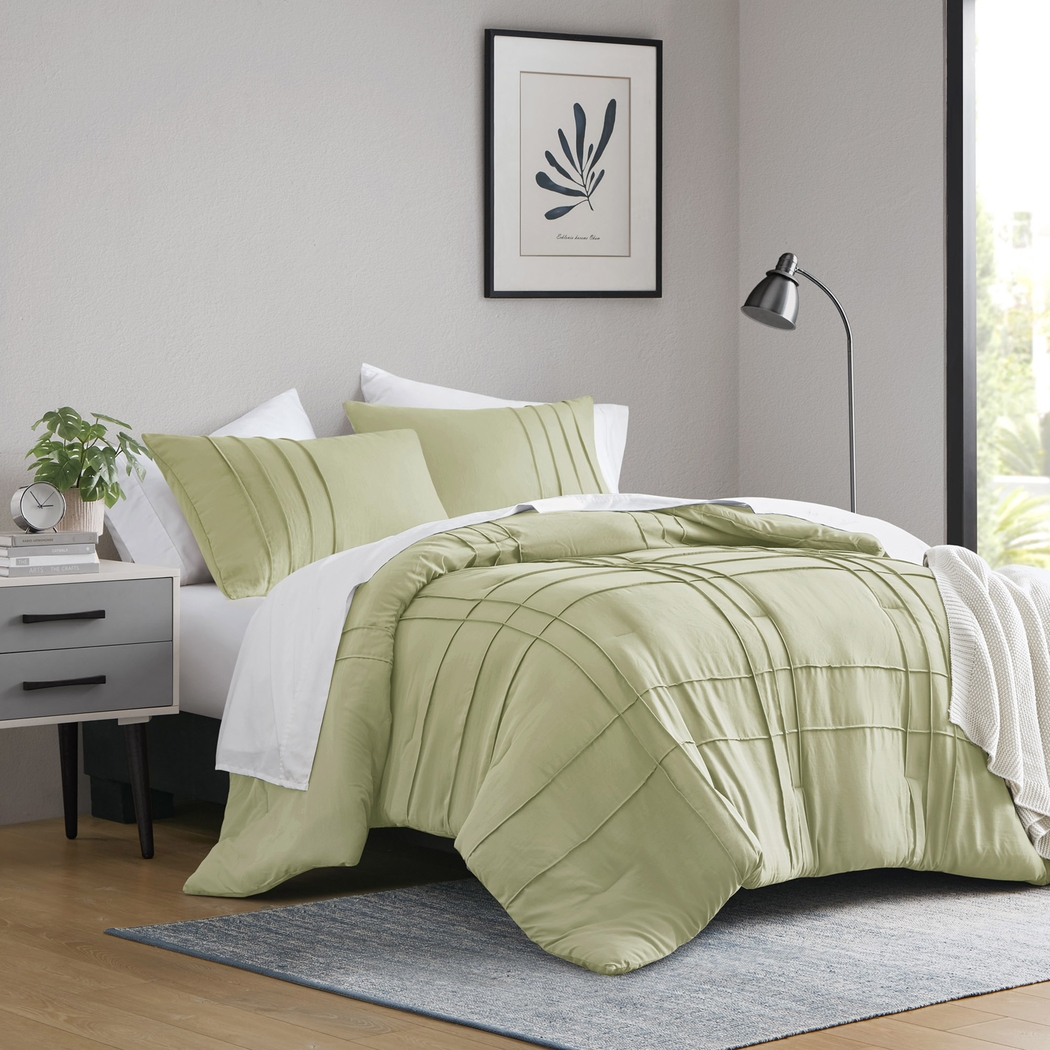 Hanleyea Sage Green Queen 3 Pc Comforter Set - Thumbnail - Image 1