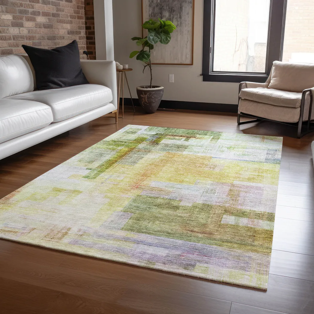 Hanne Green 5' x 8' Machine Washable Rug - Thumbnail - Image 2