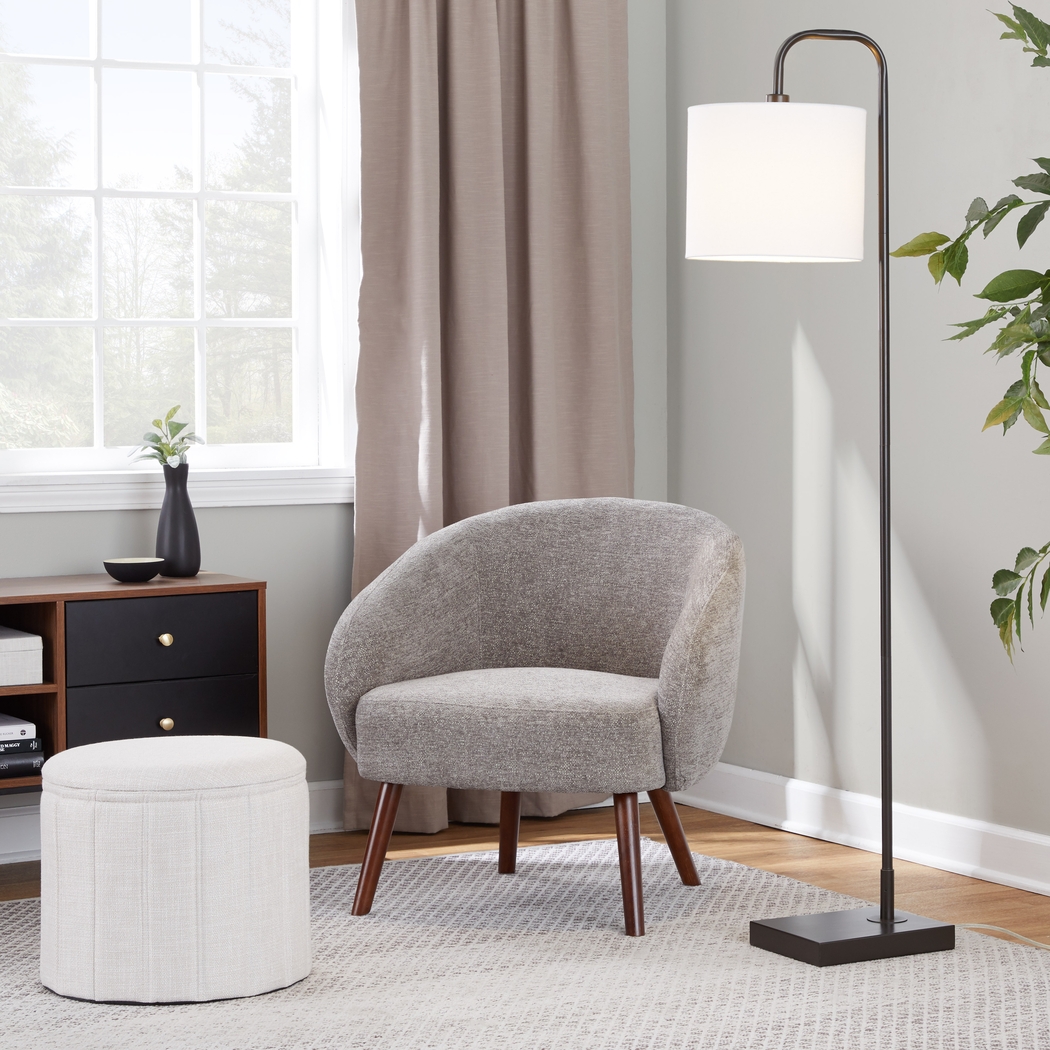 Hannuh Gray Accent Chair - Thumbnail - Image 3