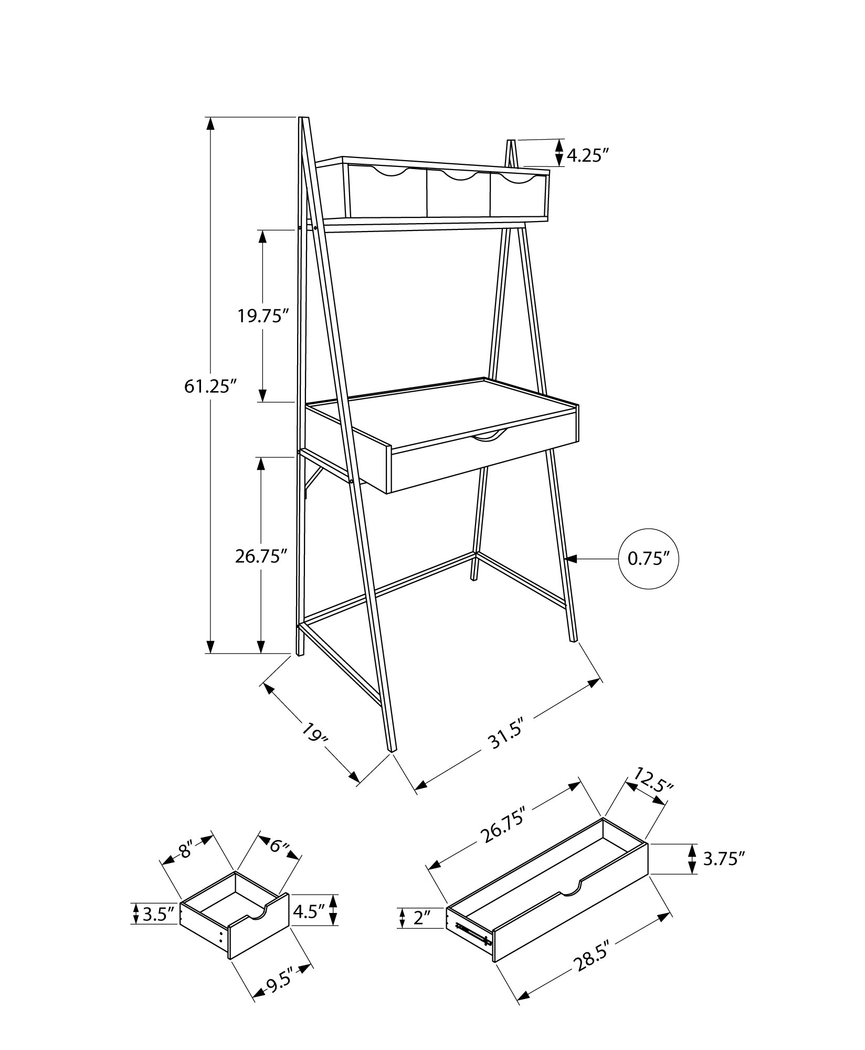 Hanoverway Black Desk - Thumbnail - Image 4