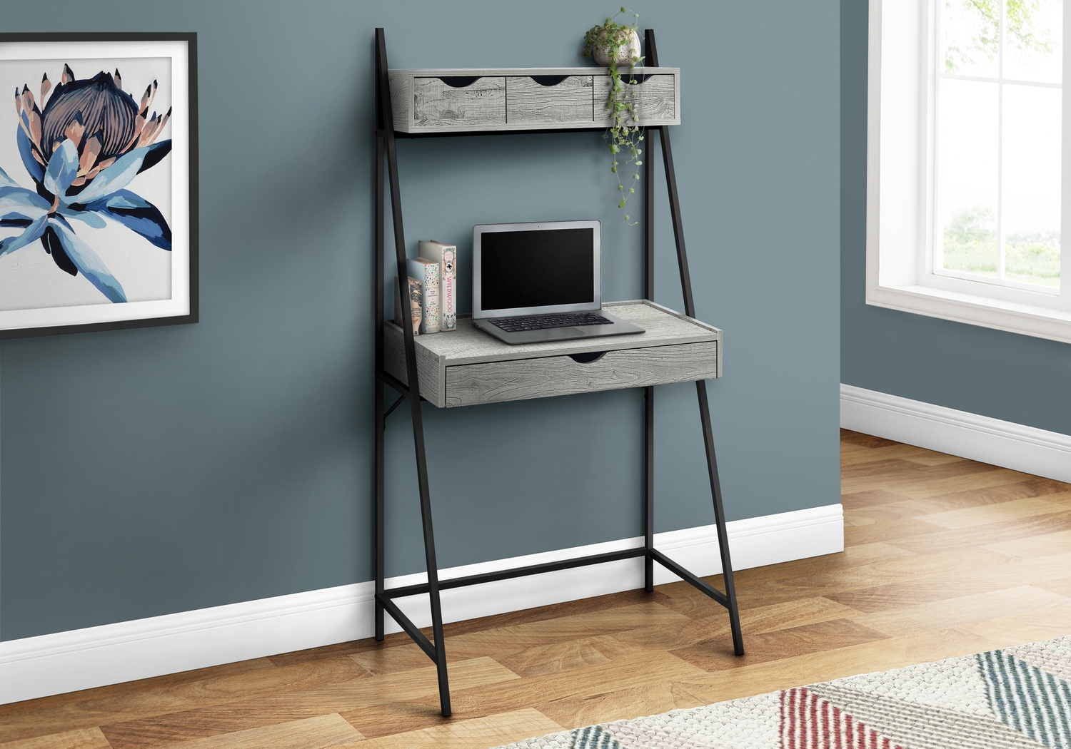 Hanoverway Gray Desk - Thumbnail - Image 2
