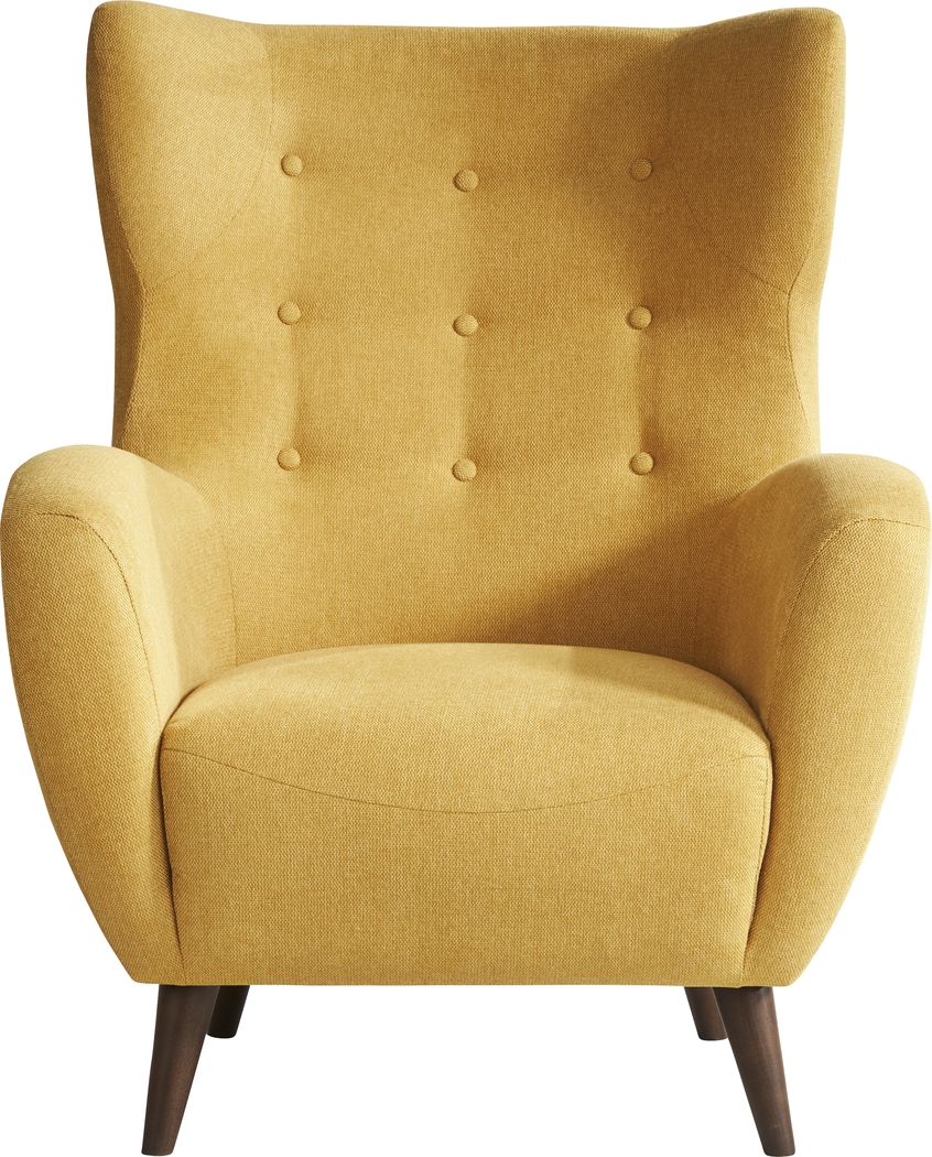 Happner Yellow Accent Chair - Thumbnail - Image 2