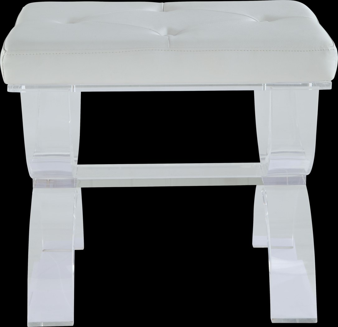 Harbison White Vanity Stool - Thumbnail - Image 2