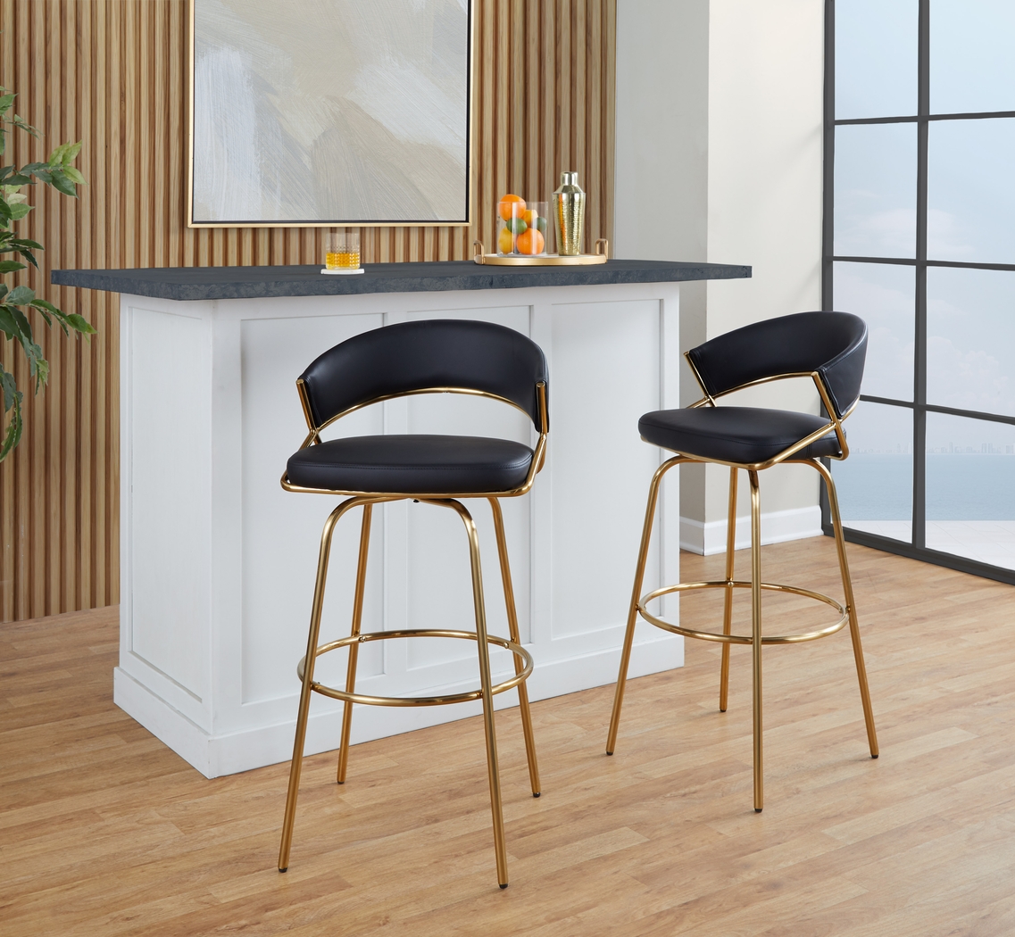 Harborson Black Barstool, Set of 2 - Thumbnail - Image 2