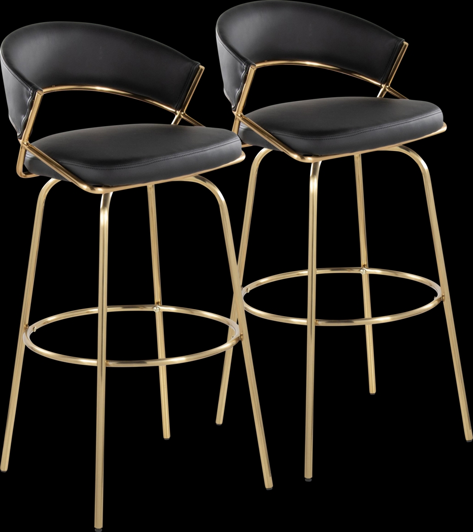 Harborson Black Barstool, Set of 2 - Thumbnail - Image 1