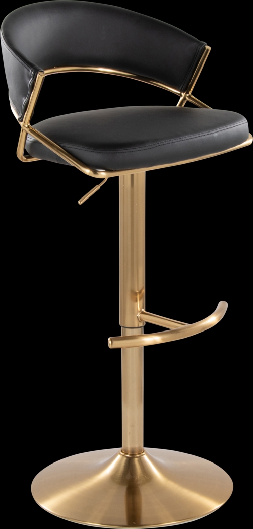 Harborson II Black Adjustable Swivel Barstool, Set of 2 - Thumbnail - Image 6