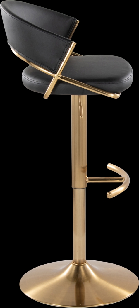 Harborson II Black Adjustable Swivel Barstool, Set of 2 - Thumbnail - Image 7