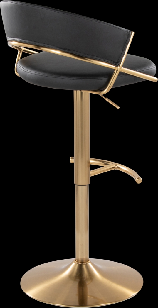 Harborson II Black Adjustable Swivel Barstool, Set of 2 - Thumbnail - Image 8