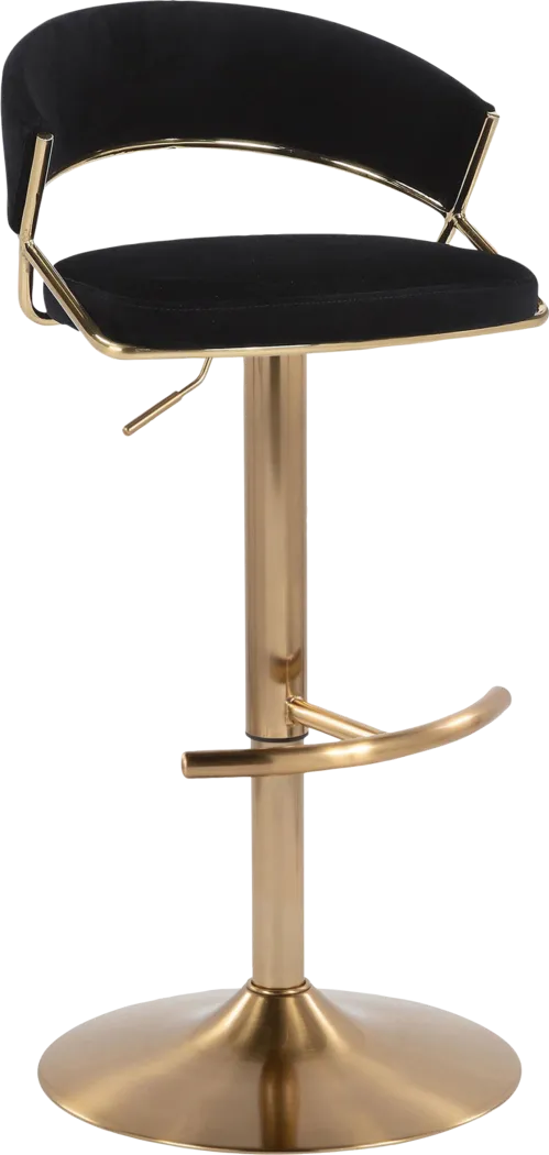 Harborson II Black Adjustable Swivel Barstool, Set of 2 - Thumbnail - Image 6