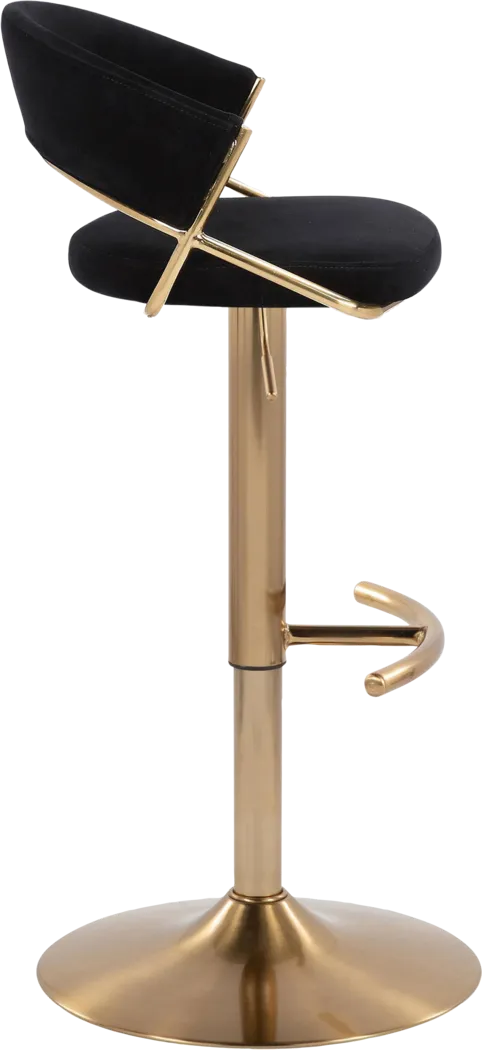 Harborson II Black Adjustable Swivel Barstool, Set of 2 - Thumbnail - Image 7