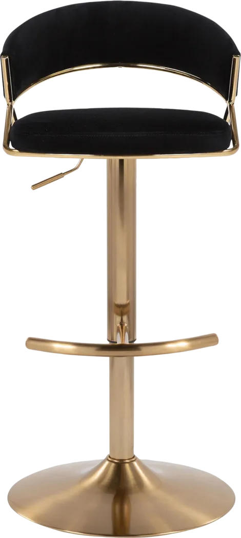 Harborson II Black Adjustable Swivel Barstool, Set of 2 - Thumbnail - Image 8