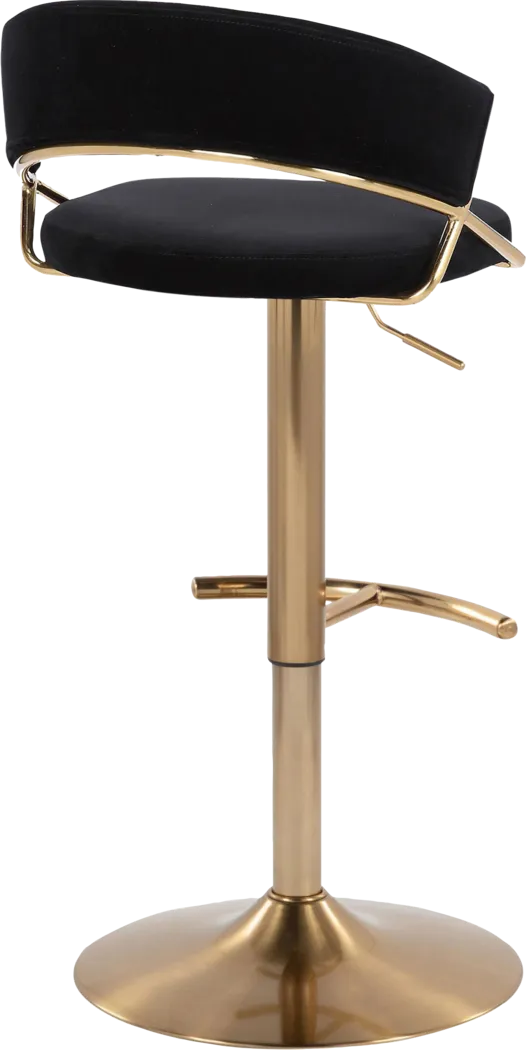 Harborson II Black Adjustable Swivel Barstool, Set of 2 - Thumbnail - Image 9