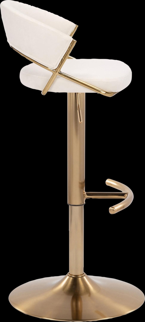 Harborson II Cream Adjustable Swivel Barstool, Set of 2 - Thumbnail - Image 6