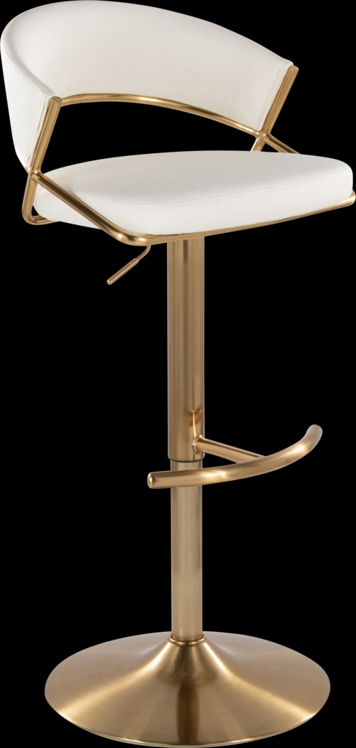 Harborson II White Adjustable Swivel Barstool, Set of 2 - Thumbnail - Image 6