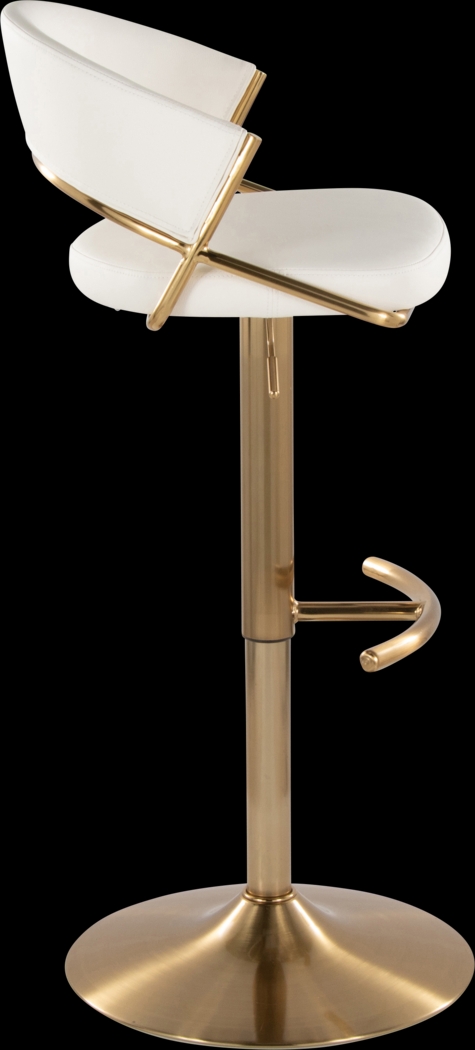 Harborson II White Adjustable Swivel Barstool, Set of 2 - Thumbnail - Image 7