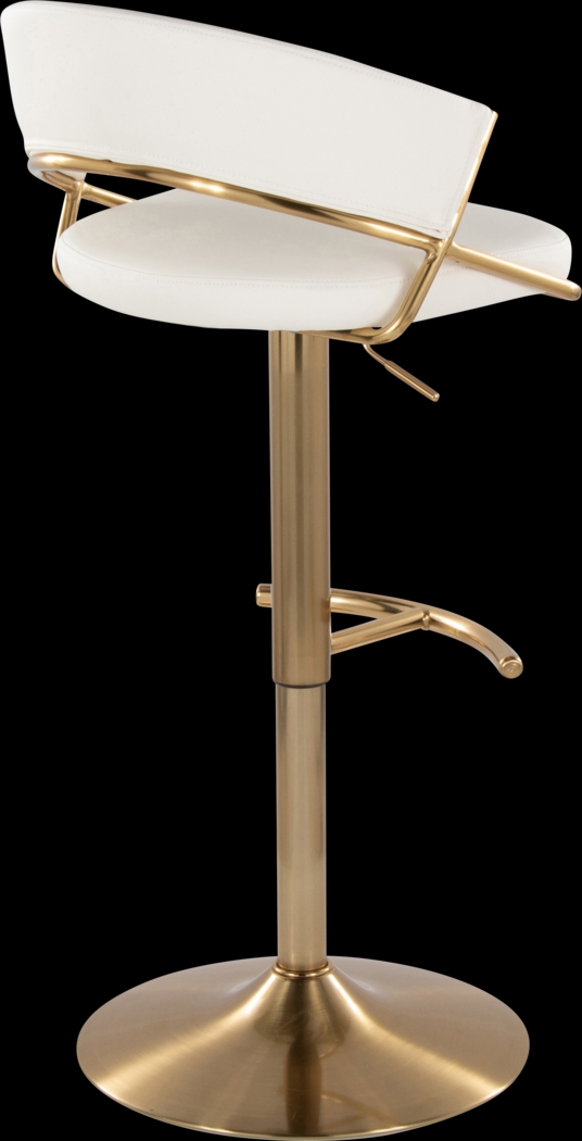 Harborson II White Adjustable Swivel Barstool, Set of 2 - Thumbnail - Image 8