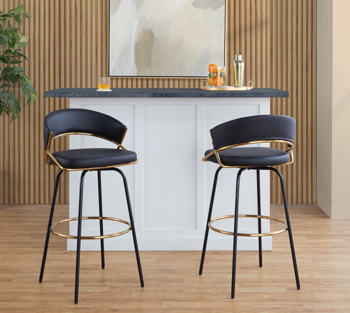 Harborson III Black Barstool, Set of 2 - Thumbnail - Image 5