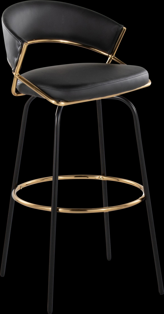 Harborson III Black Barstool, Set of 2 - Thumbnail - Image 6