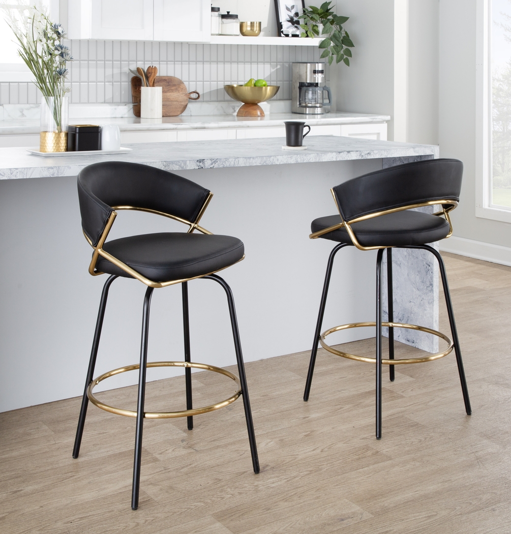Harborson III Black Counter Height Stool, Set of 2 - Thumbnail - Image 4