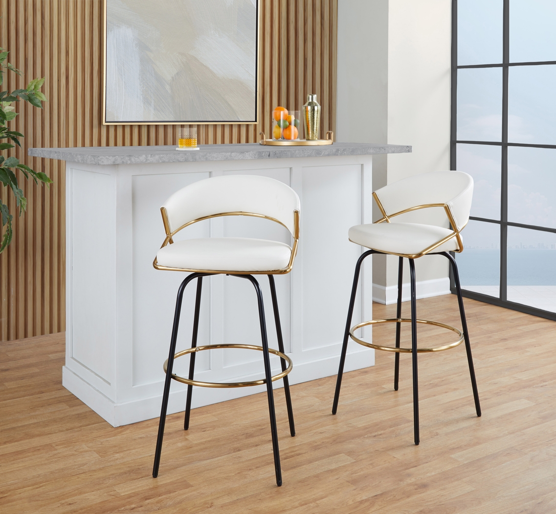 Harborson III White Barstool, Set of 2 - Thumbnail - Image 2