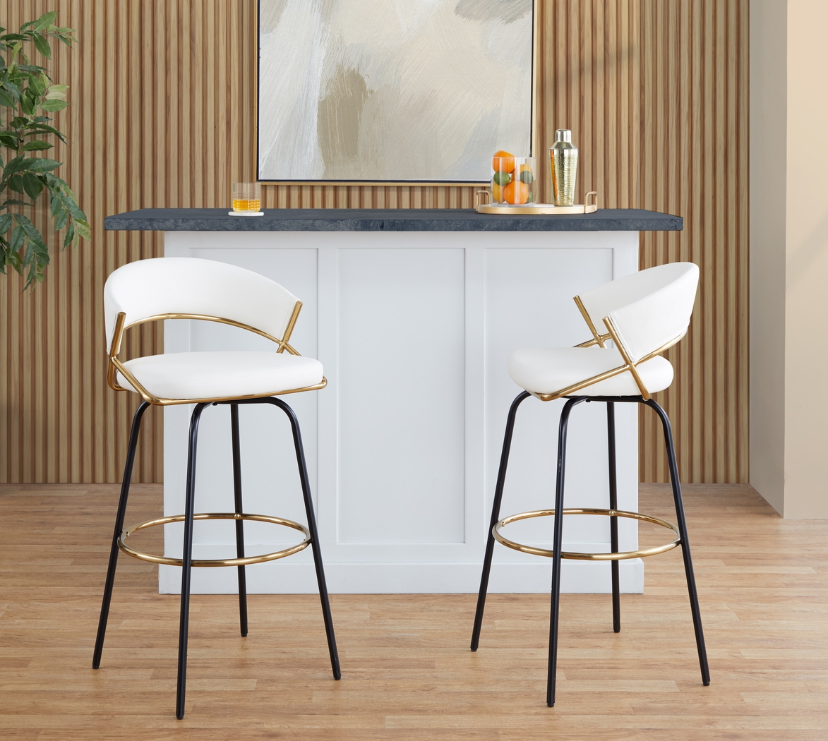 Harborson III White Barstool, Set of 2 - Thumbnail - Image 4