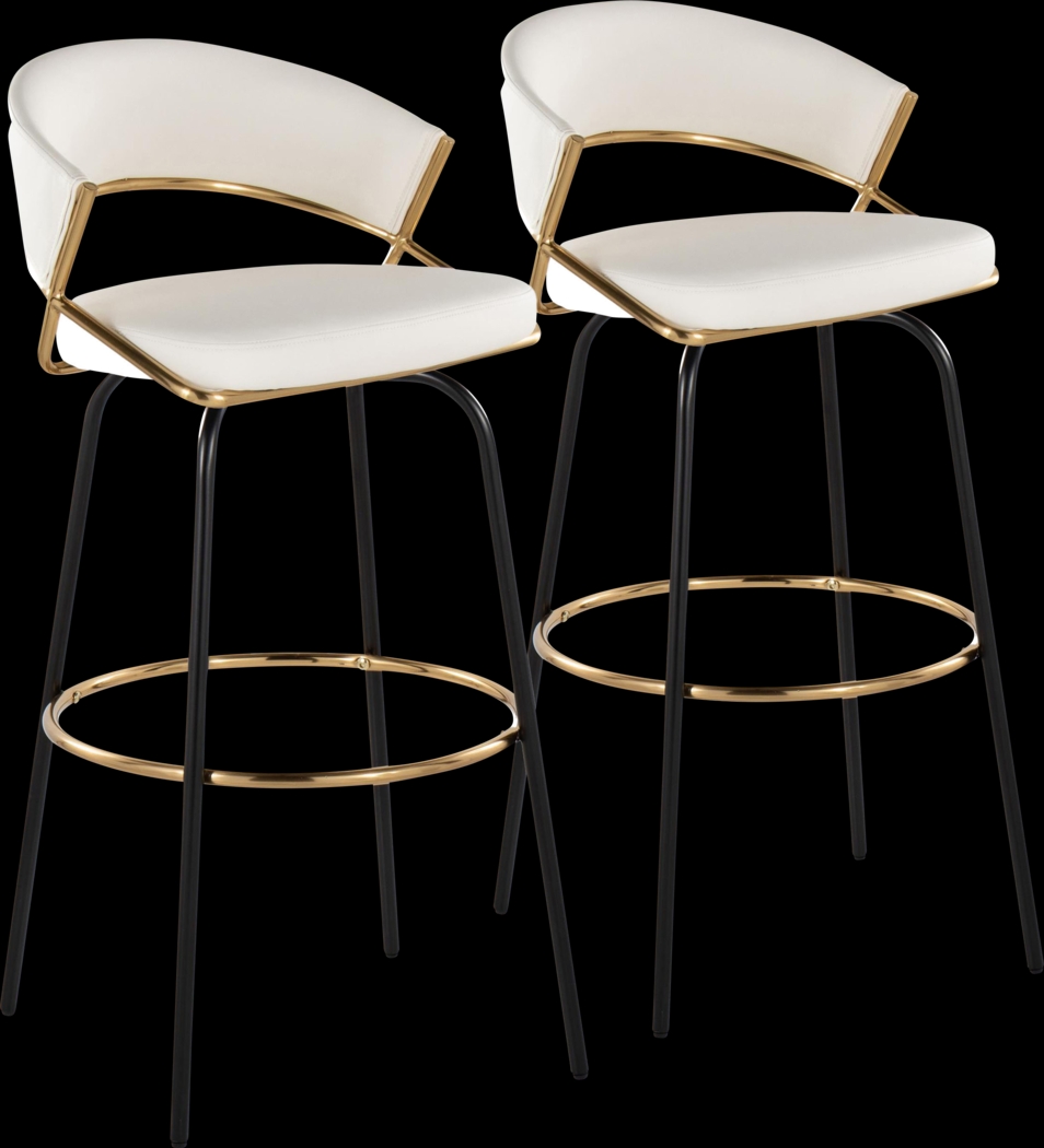 Harborson III White Barstool, Set of 2 - Thumbnail - Image 1