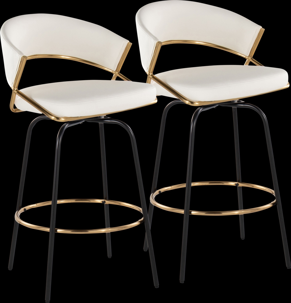 Harborson III White Counter Height Stool, Set of 2 - Thumbnail - Image 1