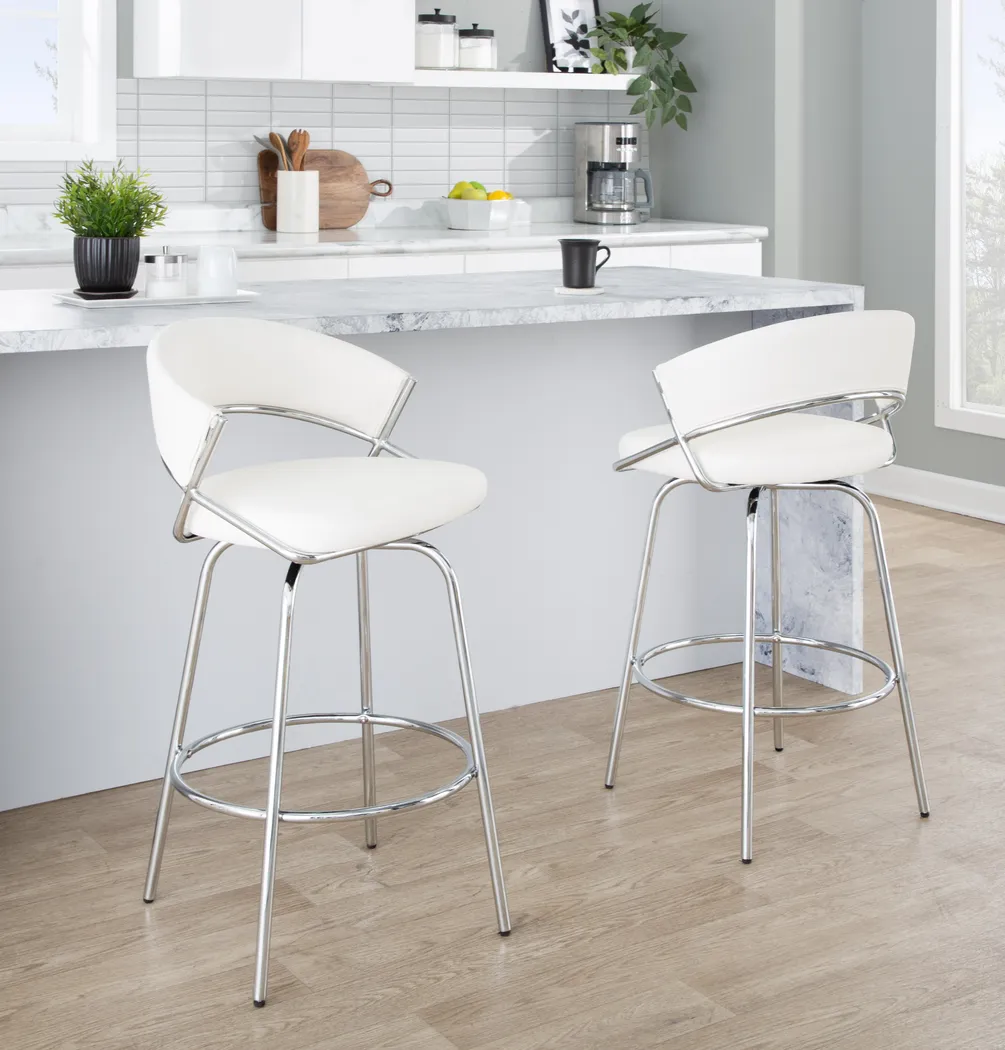 Harborson IV White Counter Height Stool, Set of 2 - Thumbnail - Image 4