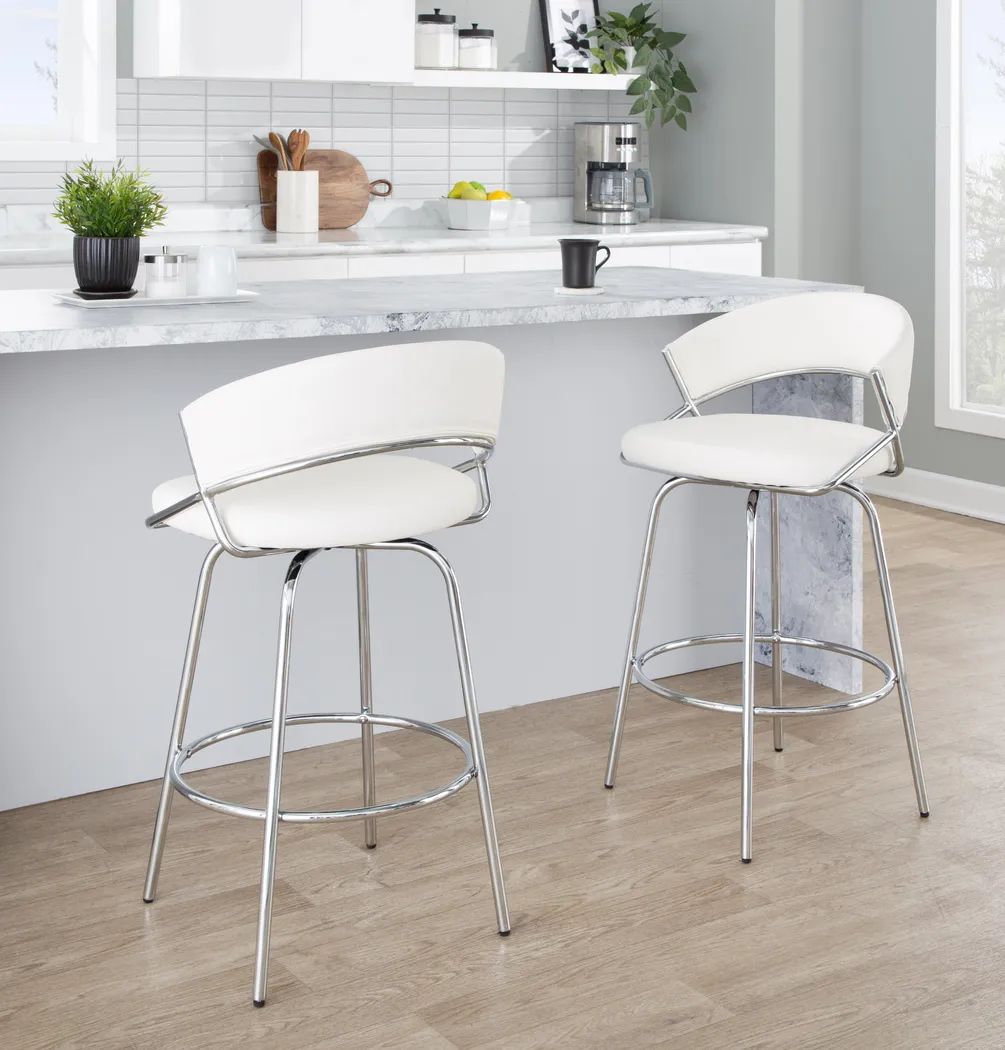Harborson IV White Counter Height Stool, Set of 2 - Thumbnail - Image 5