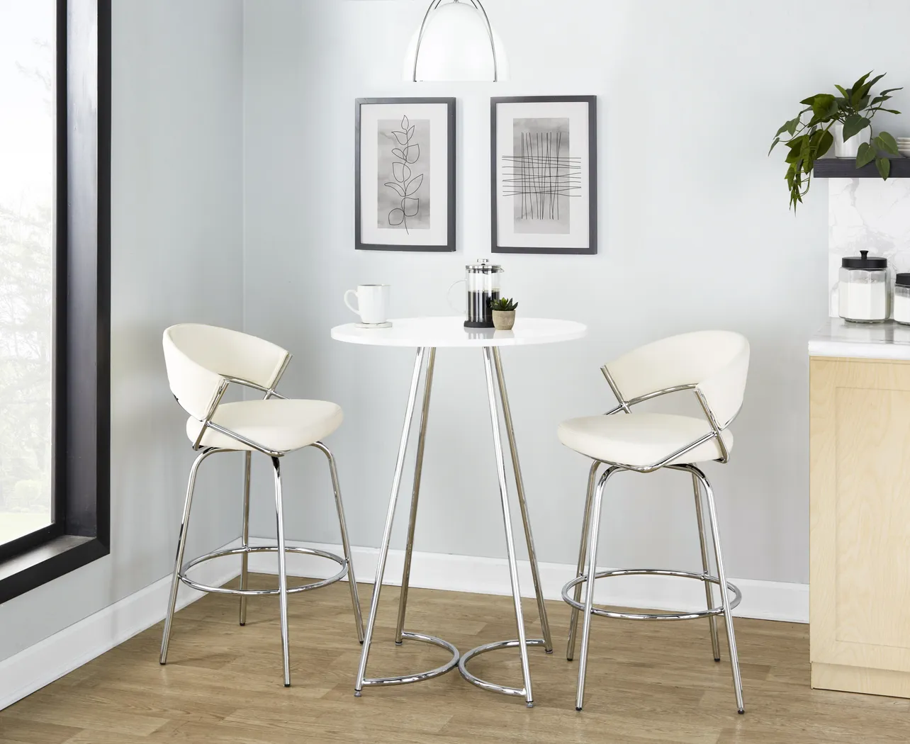 Harborson IV White Counter Height Stool, Set of 2 - Thumbnail - Image 7