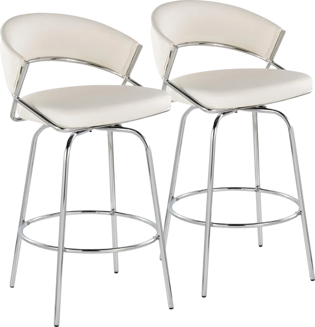 Harborson IV White Counter Height Stool, Set of 2 - Thumbnail - Image 1