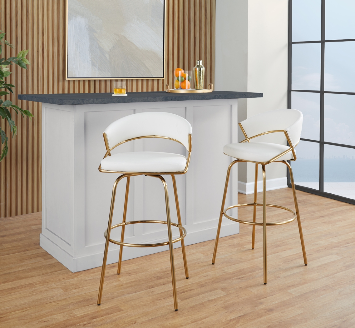 Harborson White Barstool, Set of 2 - Thumbnail - Image 2