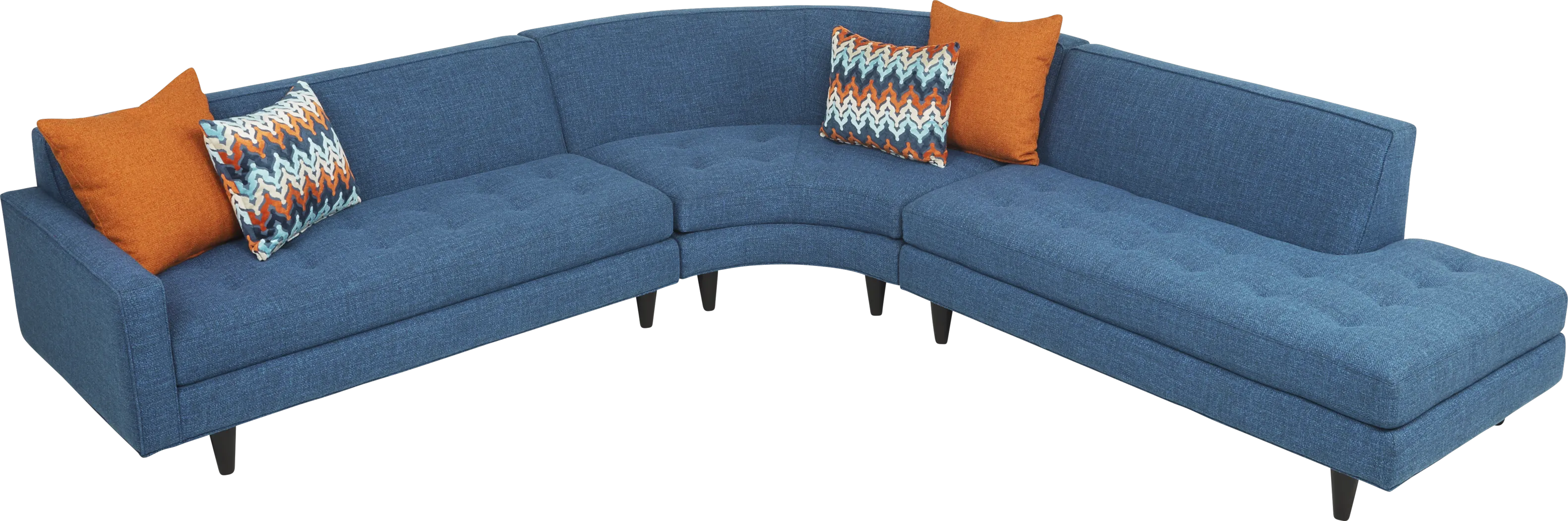 Harbour City Hollywood Hills Blue 3 Pc Sectional - Thumbnail - Image 3
