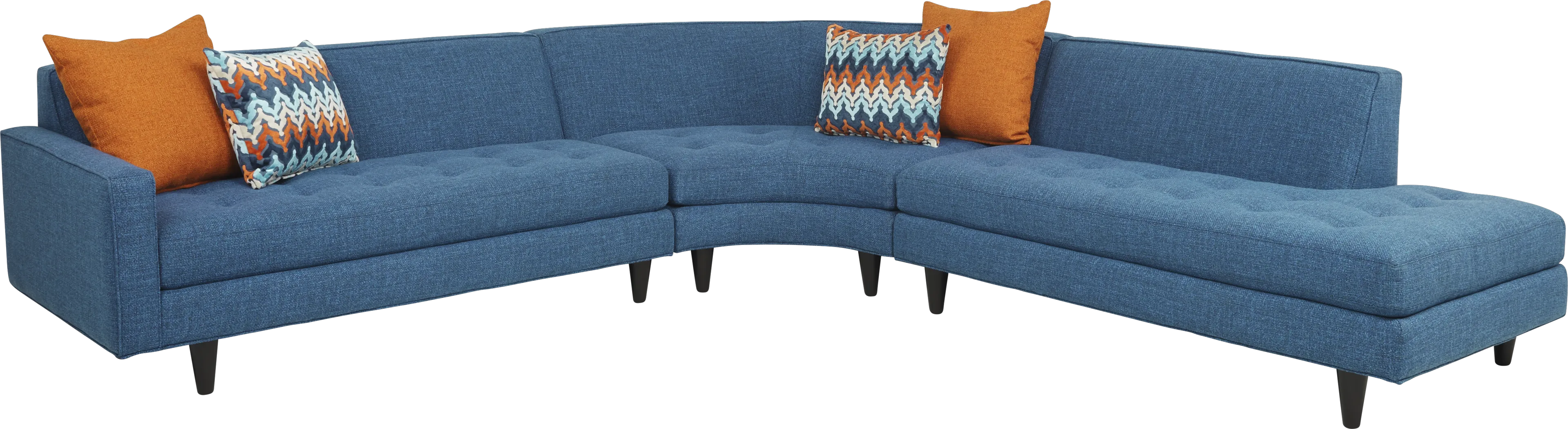Harbour City Hollywood Hills Blue 3 Pc Sectional - Thumbnail - Image 1