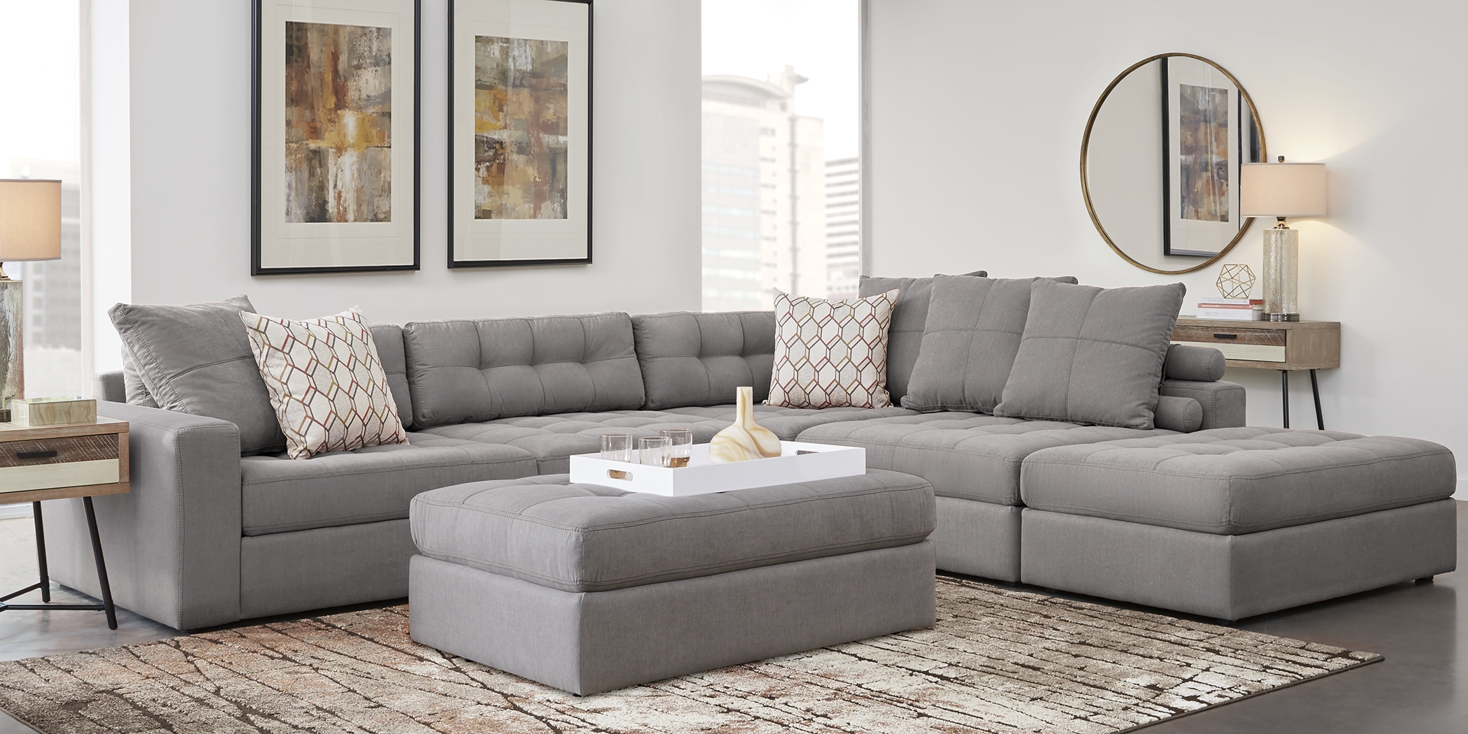 Harbour City Monterey Bay Gray 5 Pc Sectional - Thumbnail - Image 2