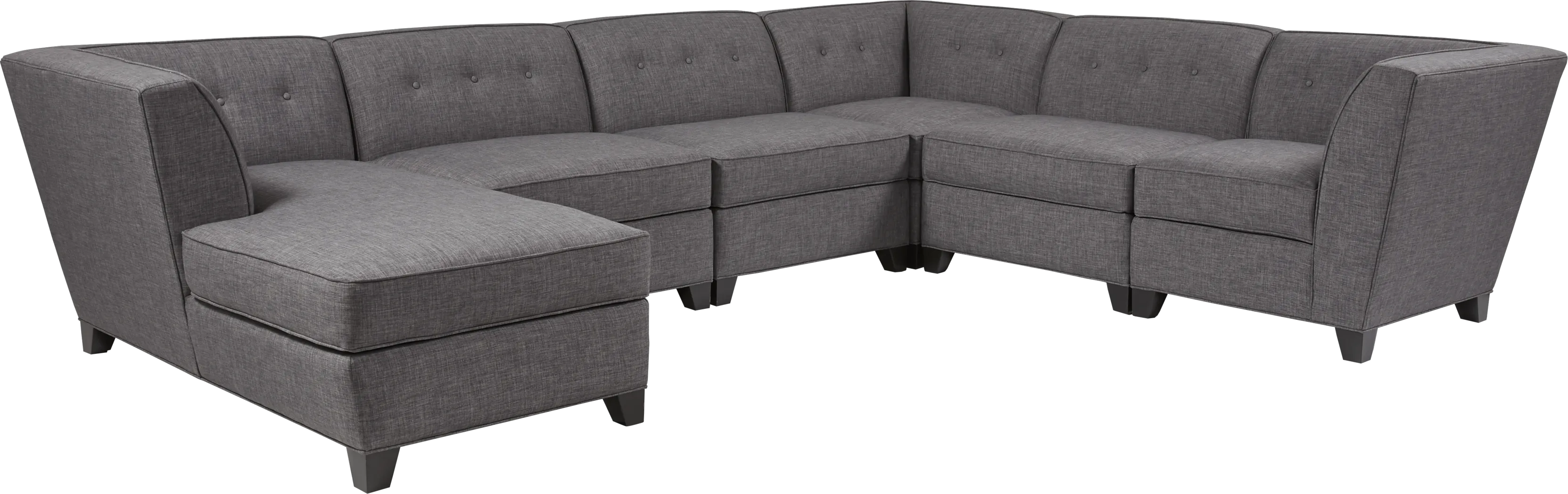 Harbour City San Marino Dark Gray 6 Pc Sectional - Thumbnail - Image 1