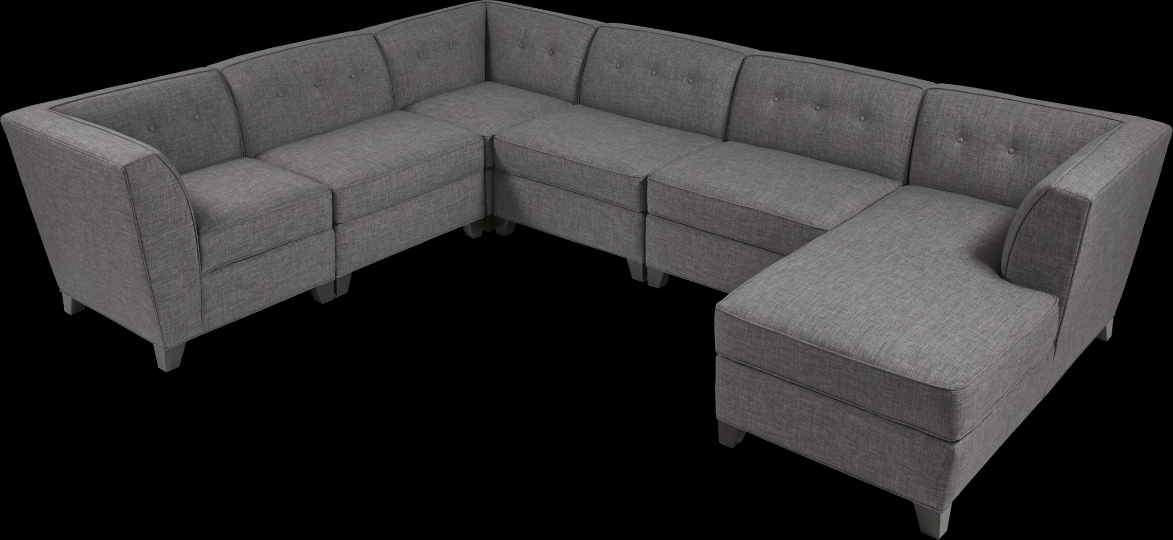 Harbour City San Marino Dark Gray 6 Pc Sectional - Thumbnail - Image 2