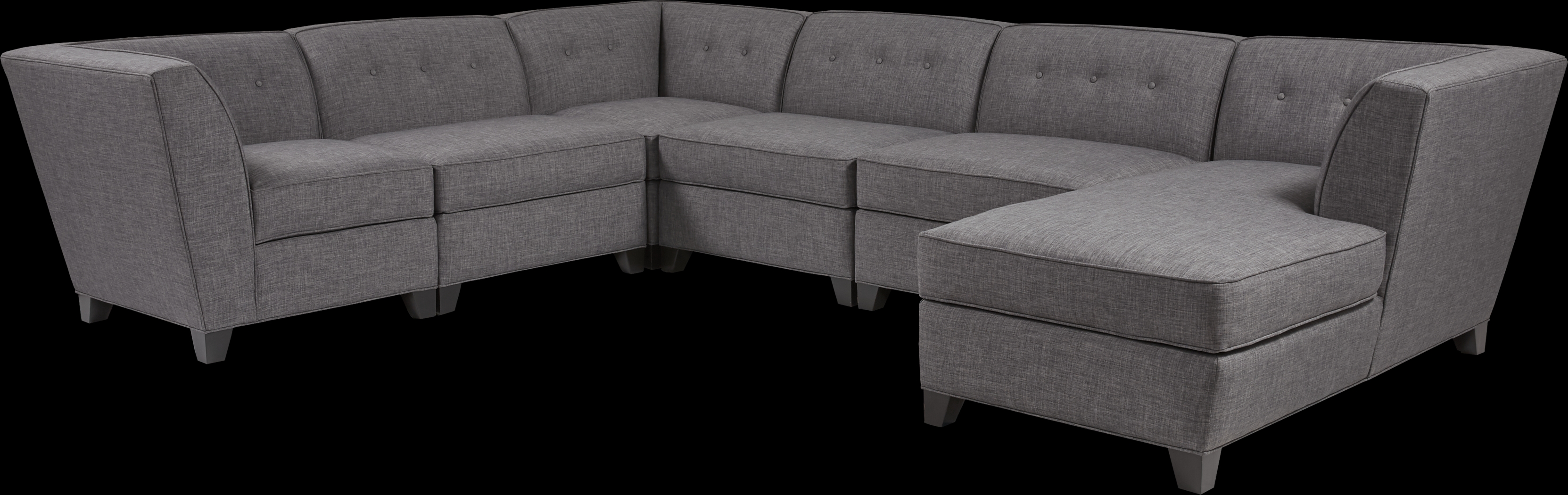 Harbour City San Marino Dark Gray 6 Pc Sectional - Thumbnail - Image 1