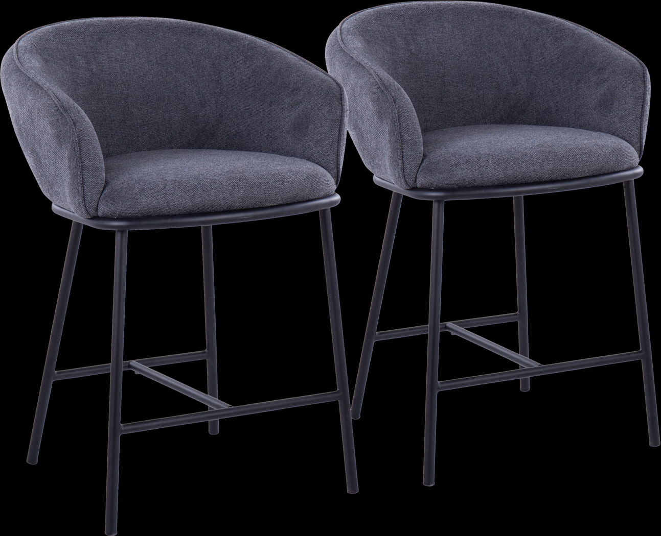 Harcort Charcoal Counter Height Stool, Set of 2 - Thumbnail - Image 1